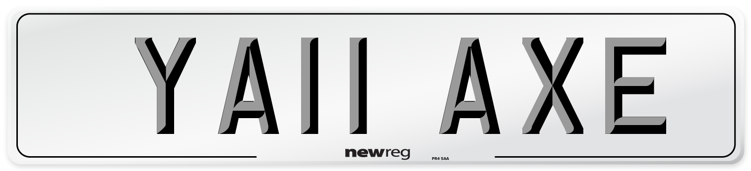 YA11 AXE Number Plate from New Reg